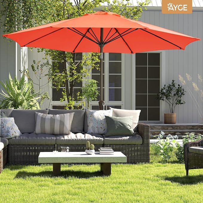 Ayge 9FT Large Outdoor Patio Umbrella Market Table Umbrella-UV Resistant - Image 7