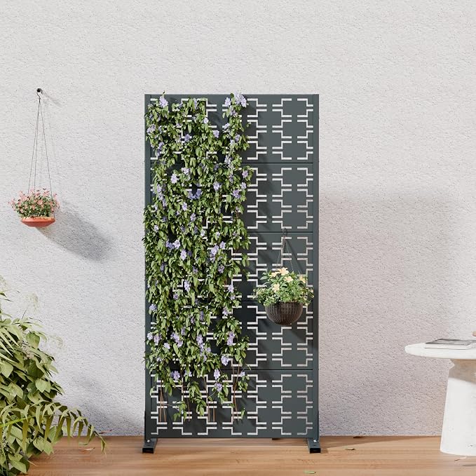 Casaphoria Metal Privacy Screen Outdoor, Drakgrey-Brick by Casaphoria