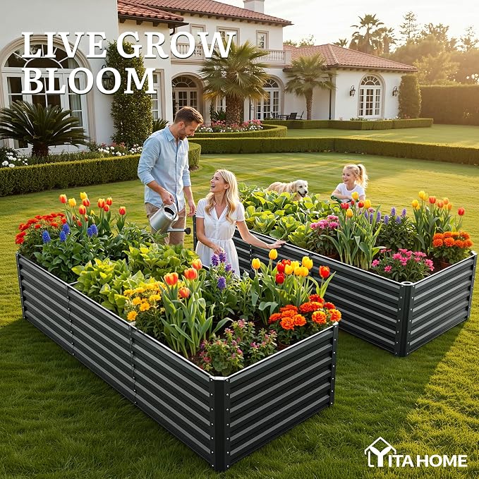 YITAHOME 96x48x24 in Galvanized Raised Garden Bed Kit, Large Metal Planter Box - Image 2