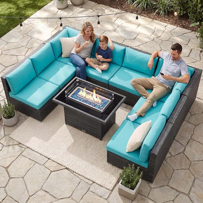NICESOUL Extra Large 9 Piece Patio Furniture Set by NICESOUL