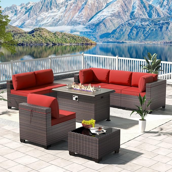 Kullavik 8 Pieces Outdoor Patio Furniture Set, Sectional Sofa Set by KULLAVIK