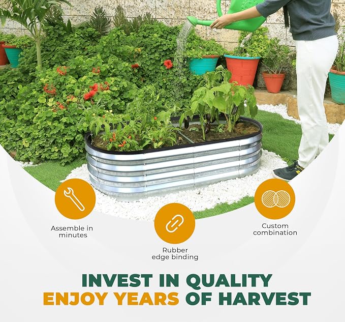 Utopia Home Galvanized Raised Garden Bed Kit 4x2x1ft, Planter Box Raised Garden - Image 8
