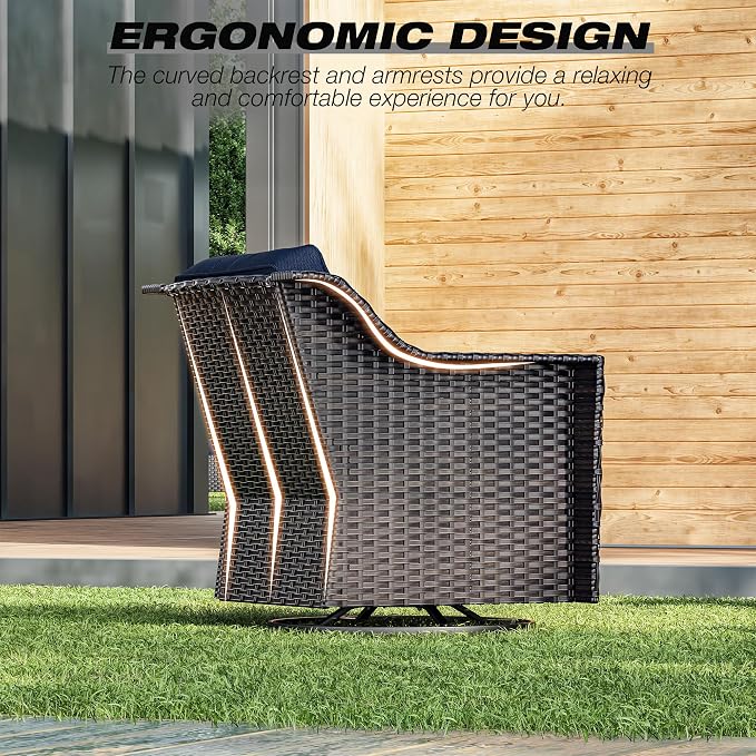 Joyside Wicker Patio Furniture Sets, 4 Pieces Upgraded Large Size Outdoor - Image 5
