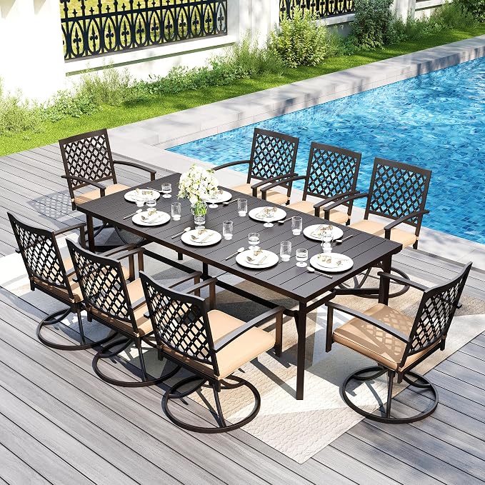 PHI VILLA 9 Pieces Outdoor Dining Set - Image 2