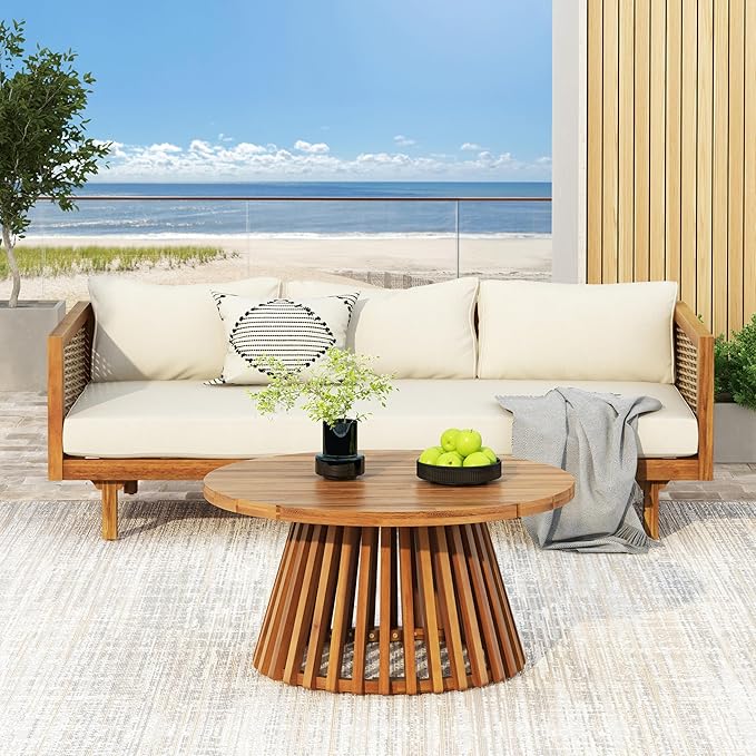 Merax Outdoor Acacia Wood Conversation Set - Image 2