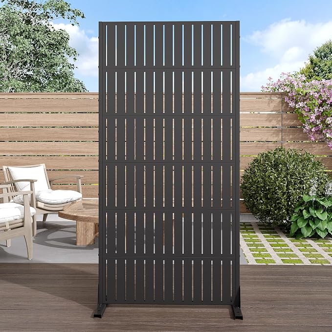 Casaphoria Metal Privacy Screen Outdoor, Fence Black by Casaphoria