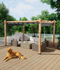 GarveeLife 10 x 13 ft Wood-Grain Aluminum Pergola by GarveeLife