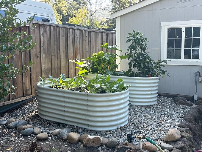 A ANLEOLIFE Set of 6 24 Inch Tall Antique White Raised Garden Beds Kit - Image 4