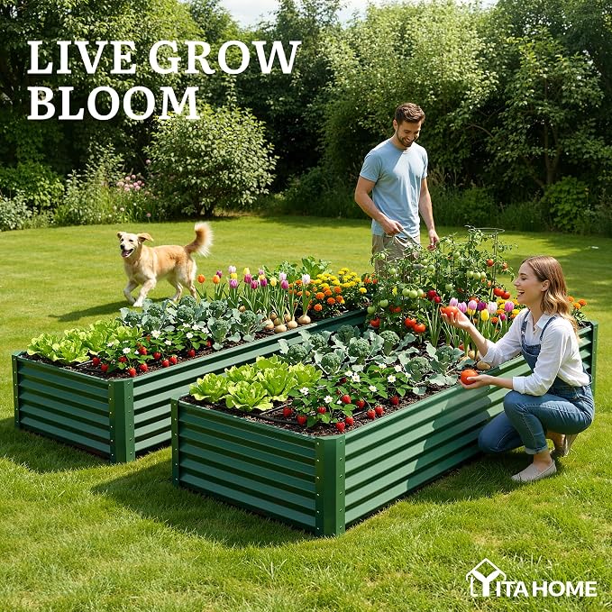 YITAHOME 6x3x1.5 ft Galvanized Raised Garden Bed Kit, Large Metal Planter Box - Image 2