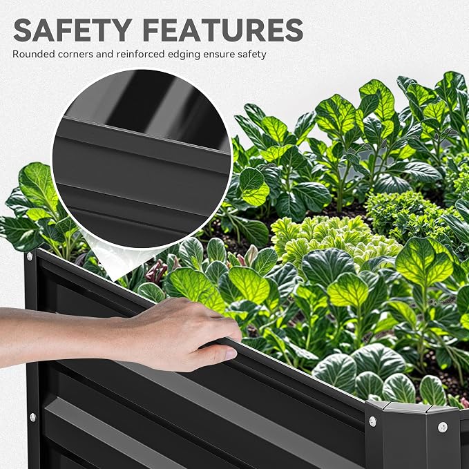 YITAHOME 6x3x2ft 2pcs Large Raised Garden Bed Kit, Galvanized Metal Planter Box - Image 6