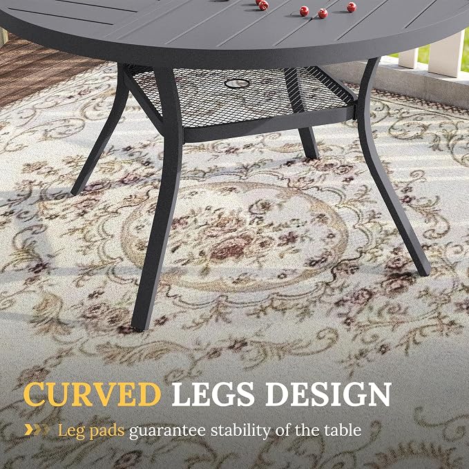 VICLLAX Round Patio Table with Adjustable Umbrella Hole - Image 6
