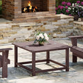 WestinTrends Malibu Low Outdoor HDPE Square Patio Coffee Table, Dark Brown by WestinTrends