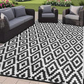 SAND MINE Waterproof Outdoor Rug 8x10 ft, Plastic Reversible Rug, Modern Area by SANDMIND