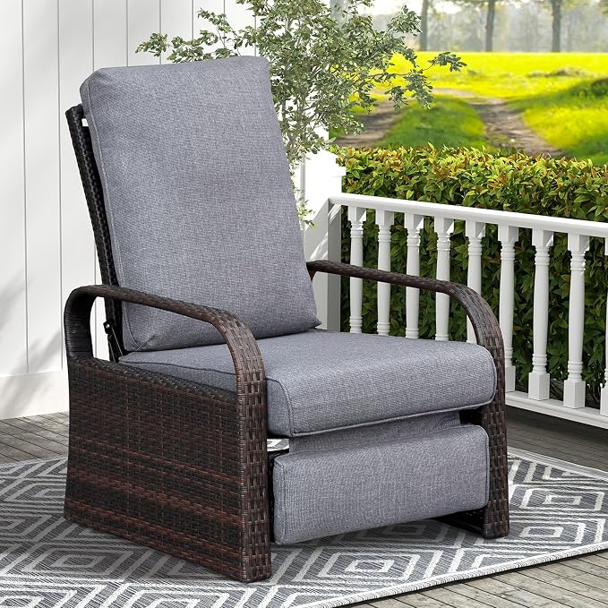 ATR ART TO REAL Outdoor Wicker Recliner Chair - Image 3