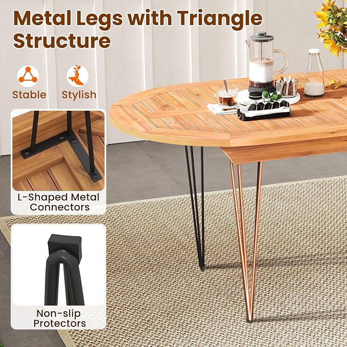 Tangkula 71" Outdoor Dining Table - Image 6