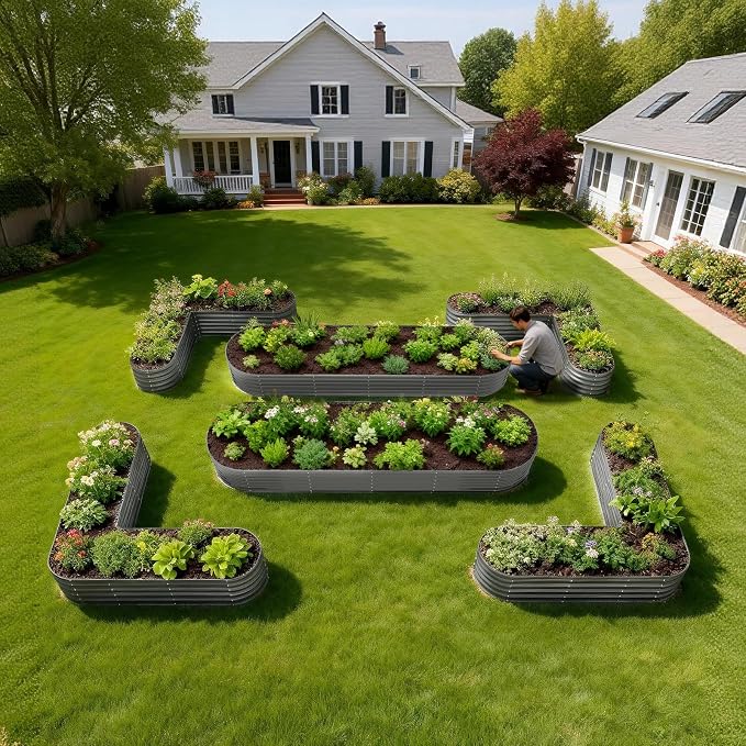 A ANLEOLIFE Set of 6, 18 Inch Tall Quartz Grey Raised Garden Beds Kit, - Image 3