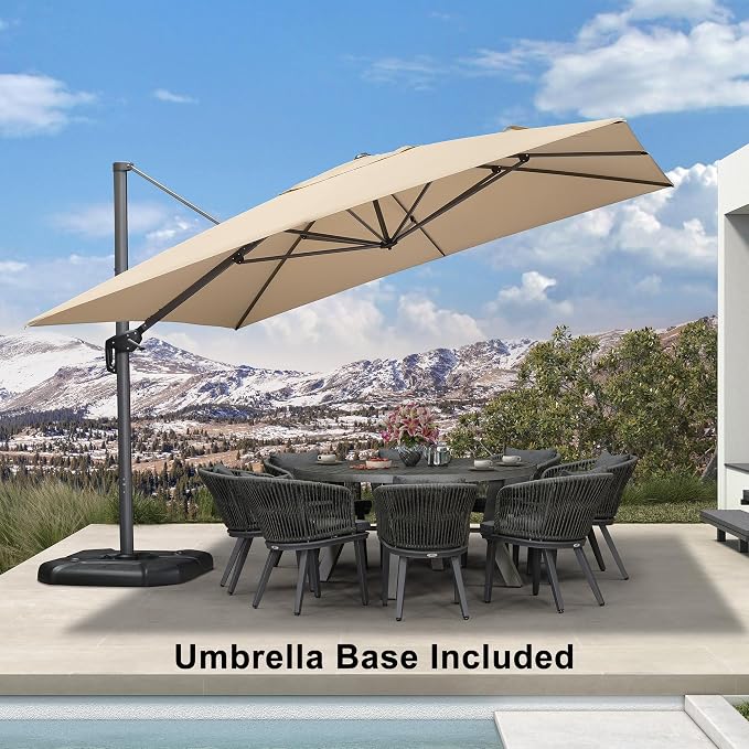 PURPLE LEAF 11.5' X 11.5' Telescopic Patio Umbrella - Image 2