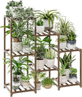 Bamworld Plant Stand Indoor Plant Shelf Outdoor Wood Plant Rack by Bamworld