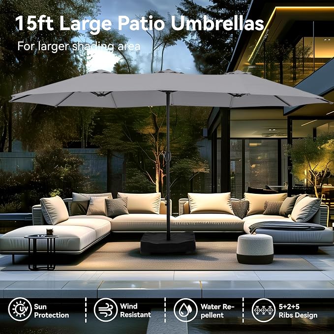 PHI VILLA 15ft Large Patio Umbrellas - Image 7