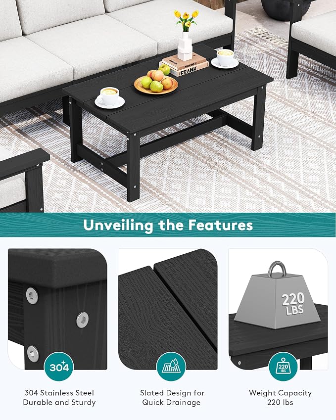 SERWALL HDPE Patio Coffee Table - Image 6
