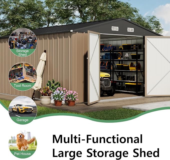 Devoko 10x12 FT Outdoor Storage Shed, Large Metal Storage Sheds - Image 5