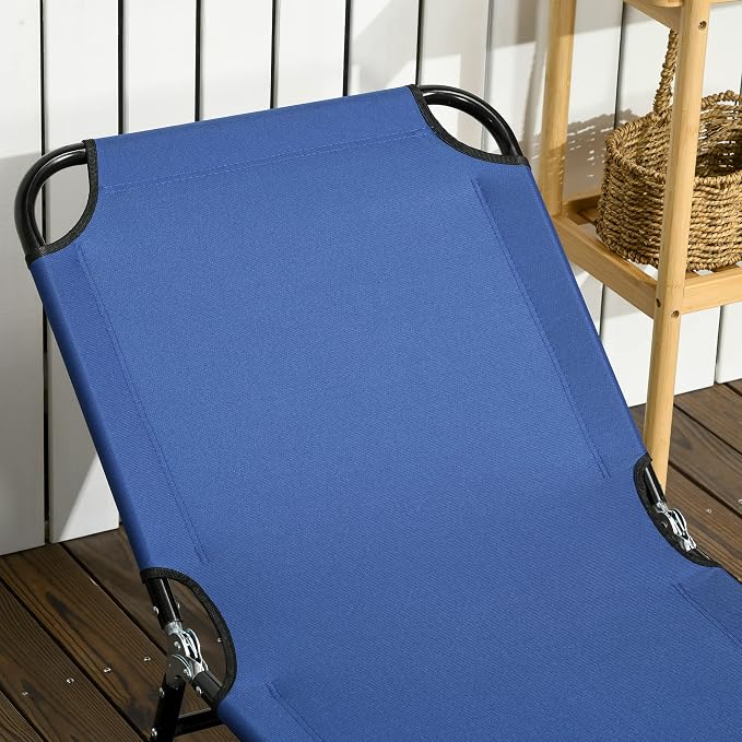 Outsunny 2 Piece Folding Chaise Lounge Pool Chairs, Outdoor Sun Tanning Chairs - Image 8