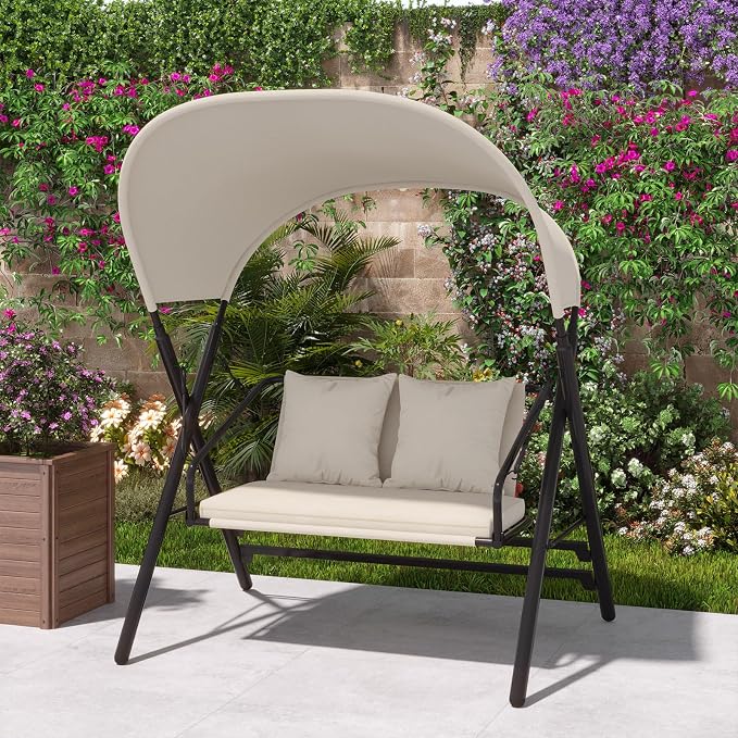 AECOJOY 2 Seat Outdoor Patio Swing Chair - Image 9