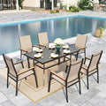 Sophia & William Outdoor Dining Set 7 Pieces, 6 Aluminum Stackable Chair by SophiaWilliam