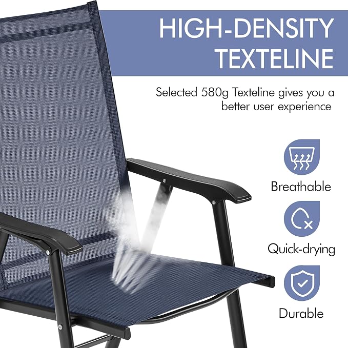 Yaheetech Patio Dining Chairs Set of 2, Portable Dining Chairs - Image 7
