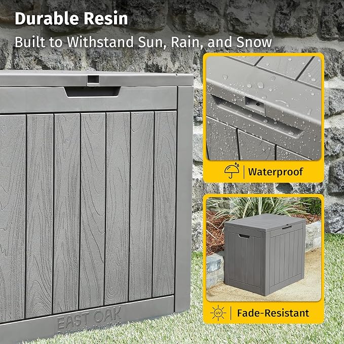 EAST OAK Outdoor Storage Box, 31 Gallon Deck Box Indoor and Outdoor Use - Image 2