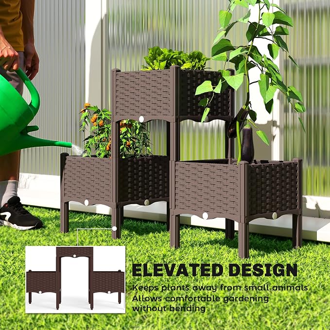 Outsunny Plastic Raised Garden Bed - Image 5