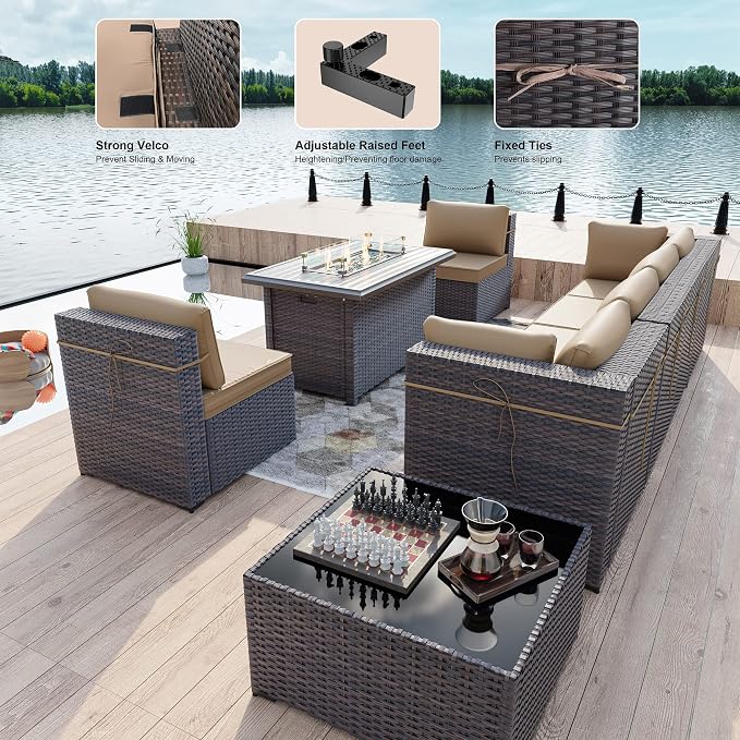 Kullavik 8 Pieces Outdoor Patio Furniture Set - Image 4