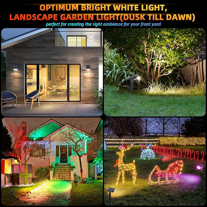 Solar Outdoor Lights, 40 LEDs Color Changing RGB Solar Landscape Path Lights - Image 7