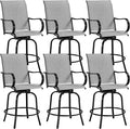 Yaheetech Patio Swivel Barstools Outdoor Chairs Set of 6, High Bistro Stools by Yaheetech