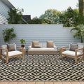 SAND MINE Waterproof Outdoor Rug 10x20 ft, Plastic Reversible Rug, Modern Area by SANDMIND