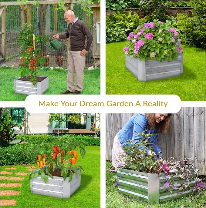 Sunnydaze 11.75" H Raised Metal Garden Bed - Image 4