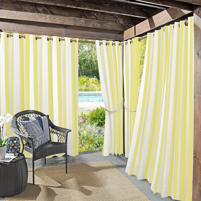 Sun Zero Valencia 2-Pack Cabana Stripe Indoor/Outdoor UV Protectant Energy by SunZero%E2%84%A2
