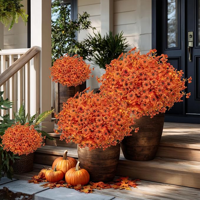 Artificial Fall Flowers Outdoor Fake Mums - Image 2