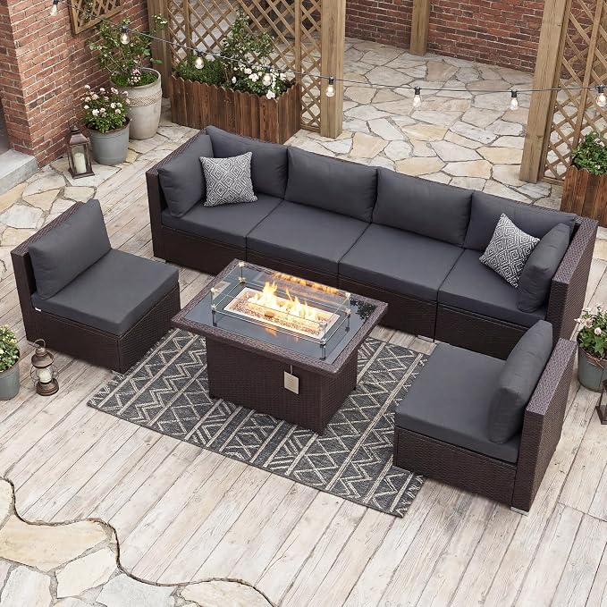 NICESOUL 7 Piece Large Size Outdoor Patio Furniture Set - Image 3