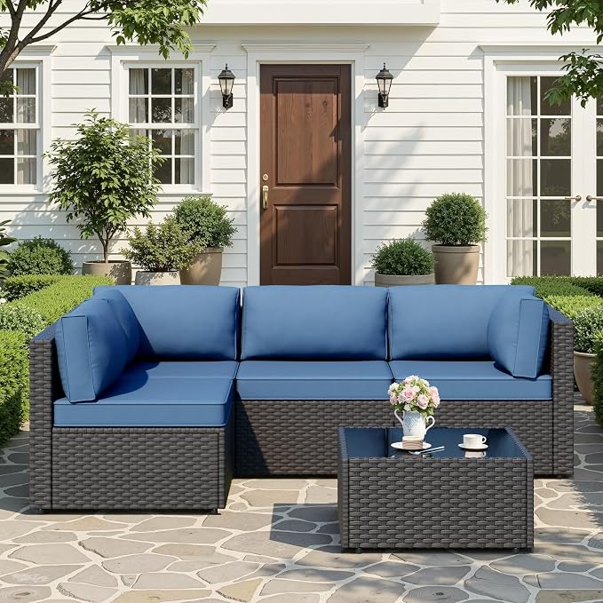 JAMFLY Patio Furniture Sets, 5-Piece Outdoor Patio Furniture by JAMFLY
