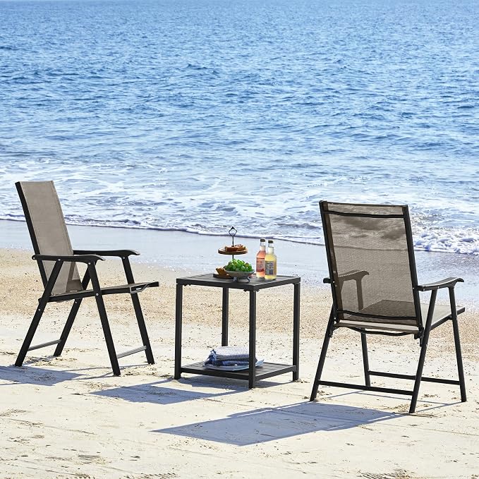 Yaheetech Outdoor Patio Chairs Set of 4, Portable Dining Chairs - Image 9