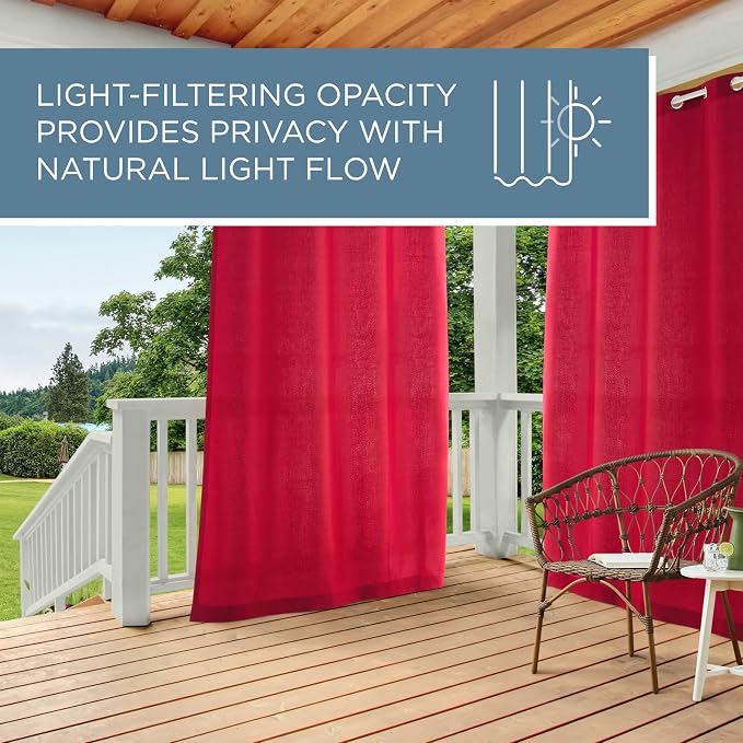 TOWN & COUNTRY BASICS Cabana Solid Heavyweight Indoor Outdoor Curtains - Image 8