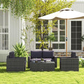 Outsunny 4 Piece Wicker Patio Furniture Set by Outsunny