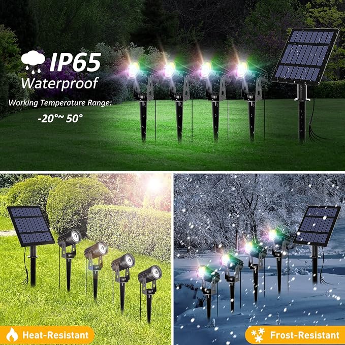 T-SUN RGB Solar Spotlights Outdoor, Halloween Decoration Solar Landscape - Image 5