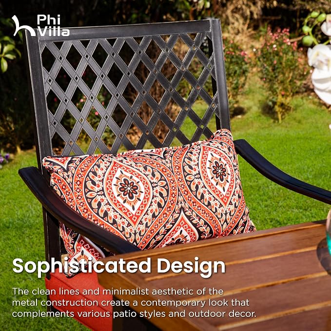 PHI VILLA 5 Piece Patio Bar Height Dining Set, 4 Outdoor Counter Height Swivel - Image 5