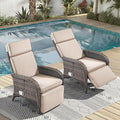 Zero Gravity Wicker Patio Recliner Chairs Set of 2 by JelwalyPatioFurnitureSet