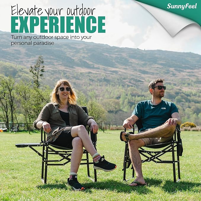 SUNNYFEEL Camping Directors Chair, Heavy Duty, Oversized Portable Folding Chair - Image 3