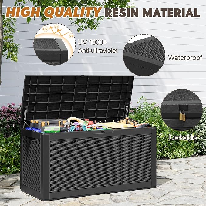 Outdoor Storage Box, Resin Deck Boxes Indoor and outdoor, Waterproof Storage - Image 6