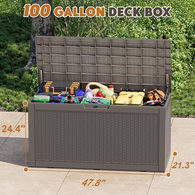 Outdoor Storage Box, Resin Deck Boxes Indoor and outdoor, Waterproof Storage - Image 2