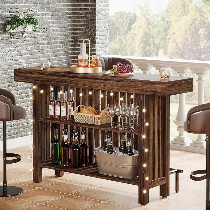 Tribesigns Large 2-Tier Bar Table, 63-Inch Mini Pub Table - Image 3